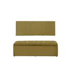 Cabeceira E Calçadeira Baú 100 Cm Vitória Suede Amarelo