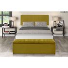 Cabeceira E Calçadeira Baú 100 Cm Vitória Suede Amarelo