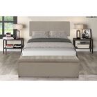 Cabeceira E Calçadeira Baú 100 Cm Vitória Suede Bege