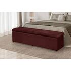 Cabeceira E Calçadeira Baú 138 Cm Helena Suede Bordô