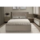 Cabeceira E Calçadeira Baú 138 Cm Imperatriz Suede Bege