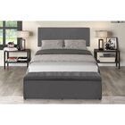 Cabeceira E Calçadeira Baú 138 Cm Vitória Suede Cinza