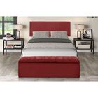 Cabeceira E Calçadeira Baú 138 Cm Vitória Suede Vermelho