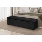 Cabeceira E Calçadeira Baú 158 Cm Helena Suede Preto