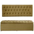 Cabeceira E Calçadeira Baú 158 Cm Imperatriz Suede Amarelo