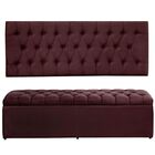 Cabeceira E Calçadeira Baú 158 Cm Imperatriz Suede Bordô