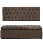 Cabeceira E Calçadeira Baú 158 Cm Imperatriz Suede Marrom