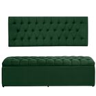 Cabeceira E Calçadeira Baú 158 Cm Imperatriz Suede Verde
