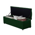 Cabeceira E Calçadeira Baú 158 Cm Imperatriz Suede Verde
