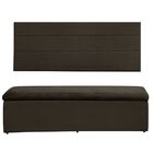 Cabeceira E Calçadeira Baú 193 Cm Helena Suede Marrom