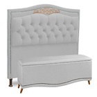 Cabeceira E Calçadeira Baú Cama Box Casal Queen Size Belize 1