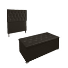 Cabeceira E Calçadeira Baú Estofada Ana Solteiro 90cm Cama Bo