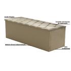 Cabeceira E Calçadeira Baú Istambul Para Cama Box Queen Bege