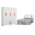 Cabeceira E Guarda Roupa Roma Branco