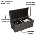 Cabeceira E Recamier Bau Solteiro 100 Cm Dalia Linho Artte