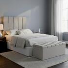 Cabeceira E Recamier Bau Solteiro 90 Cm Dalia Linho Artte