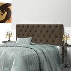 Cabeceira Embaixatriz Plus King Size 1950mm Suede Marrom Taup