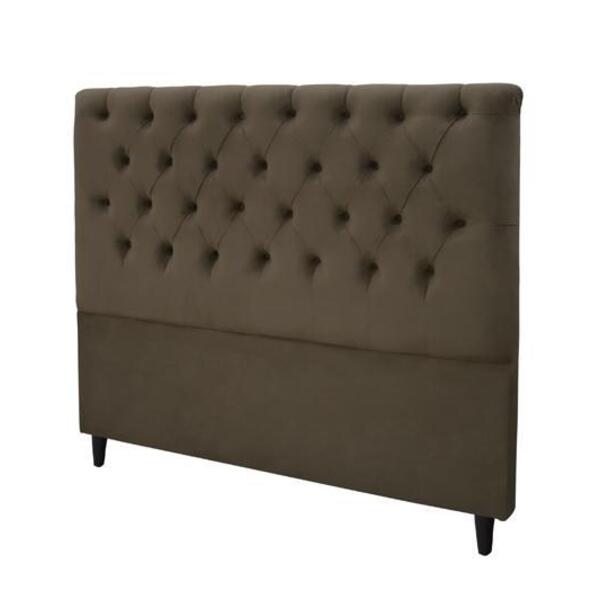 Cabeceira Embaixatriz Plus King Size 1950mm Suede Marrom Taup
