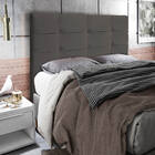 Cabeceira Esmeralda Para Cama Box Casal 140 Cm Veludo Grafite