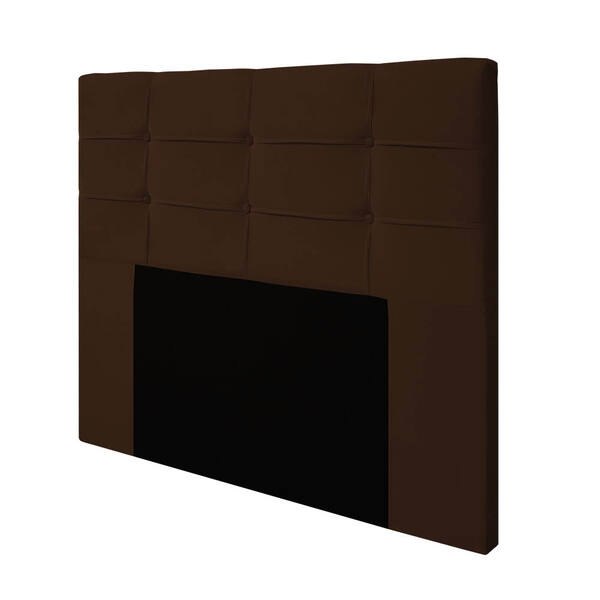 Cabeceira Esmeralda Para Cama Box Casal 140 Cm Veludo Marrom