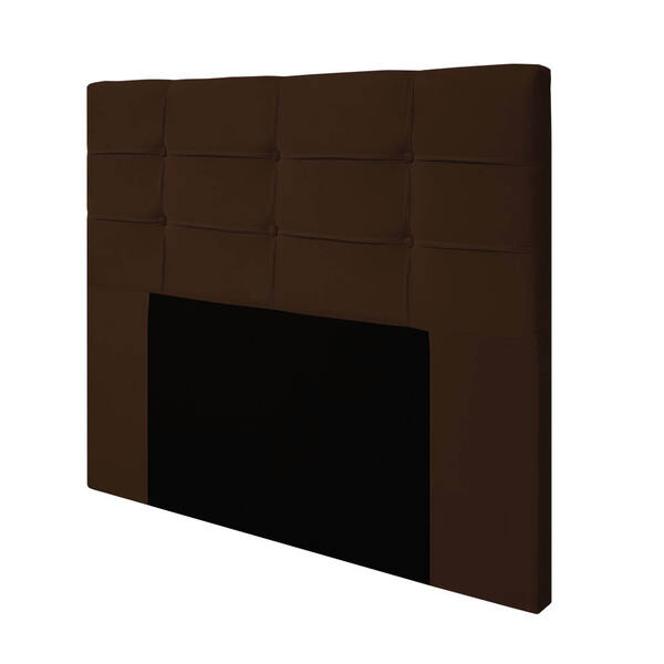 Cabeceira Esmeralda Para Cama Box King 195 Cm Veludo Marrom -
