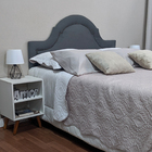 Cabeceira Estilo Provençal Suede Liso Cinza Queen 160 X 60