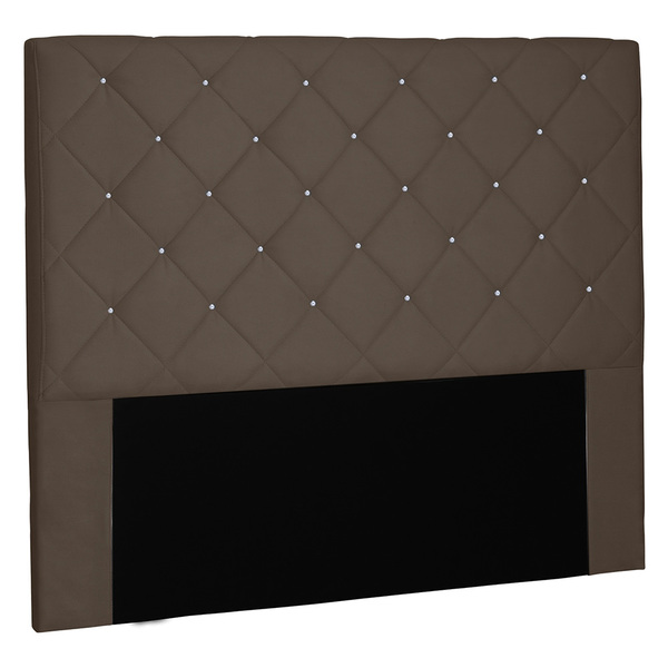 Cabeceira Estofada 140 Cm Casal Glass Suede Marrom Claro - Ne