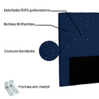 Cabeceira Estofada 140 Cm Casal Glass Veludo Azul Marinho - N