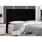 Cabeceira Estofada 90 Cm Glass Veludo Preto - Nexta Casa