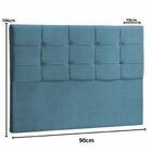 Cabeceira Estofada 90 Cm Jordania Suede Azul Turquesa
