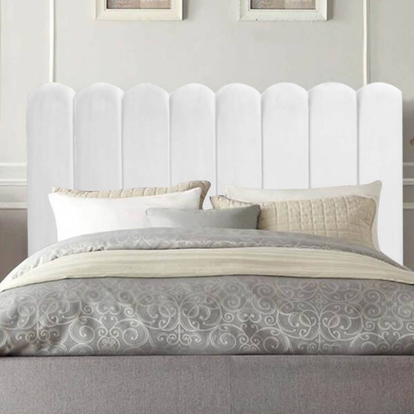 Cabeceira Estofada Alanis 100cm Solteiro Suede Branco - D A D