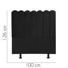 Cabeceira Estofada Alanis 100cm Solteiro Suede Preto - D A De