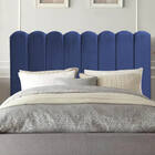 Cabeceira Estofada Alanis 140cm Casal Suede Azul Marinho - D