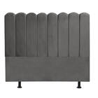 Cabeceira Estofada Alanis 195cm King Suede Cinza Escuro - D A