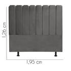 Cabeceira Estofada Alanis 195cm King Suede Cinza Escuro - D A
