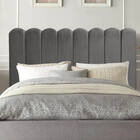 Cabeceira Estofada Alanis 195cm King Suede Cinza Escuro - D A