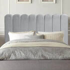 Cabeceira Estofada Alanis 90cm Solteiro Suede Cinza Claro - D