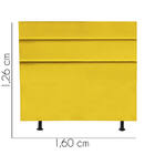 Cabeceira Estofada Argentina 160cm Queen Courino Amarelo - D