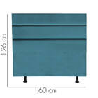 Cabeceira Estofada Argentina 160cm Queen Suede Azul Turquesa