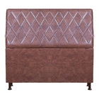 Cabeceira Estofada Baú Boston Sintético Facto Marrom Claro 1,