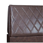 Cabeceira Estofada Baú Boston Sintético Facto Marrom Escuro 1