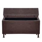 Cabeceira Estofada Baú Boston Sintético Facto Marrom Escuro 1