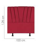 Cabeceira Estofada Bélgica 100cm Solteiro Courino Vermelho -