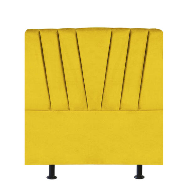 Cabeceira Estofada Bélgica 100cm Solteiro Suede Amarelo - D A