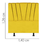 Cabeceira Estofada Bélgica 140cm Casal Courino Amarelo - D A