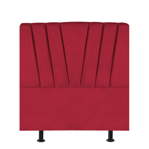 Cabeceira Estofada Bélgica 140cm Casal Suede Vermelho - D A D