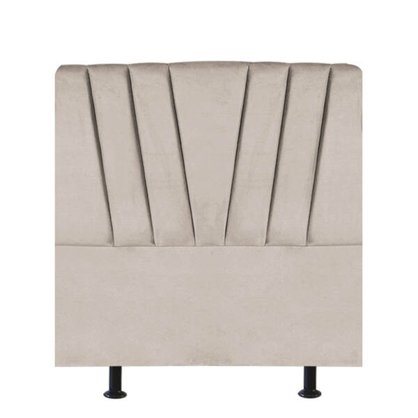 Cabeceira Estofada Bélgica 90cm Solteiro Suede Bege - D A Dec