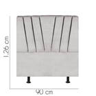 Cabeceira Estofada Bélgica 90cm Solteiro Suede Cinza Claro -