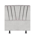 Cabeceira Estofada Bélgica 90cm Solteiro Suede Cinza Claro -