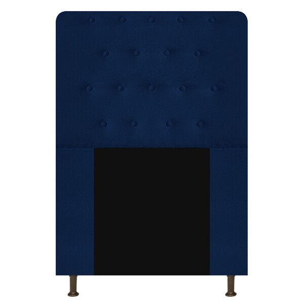 Cabeceira Estofada Brenda 90 Cm Solteiro Com Botonê  Suede Az